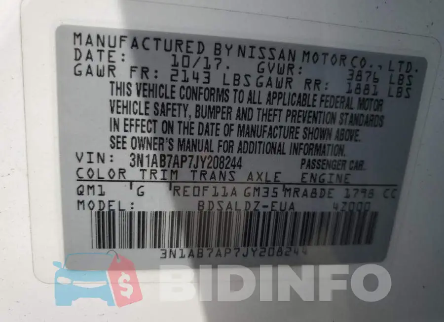 3N1AB7AP7JY208244 Photo# 10