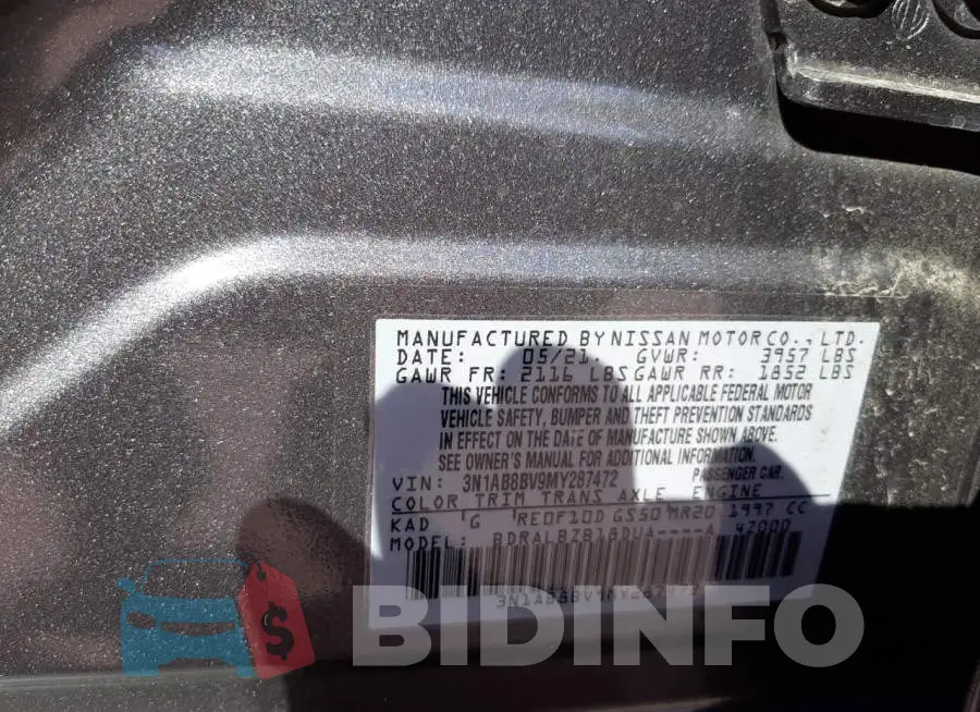 3N1AB8BV9MY287472 Photo# 10