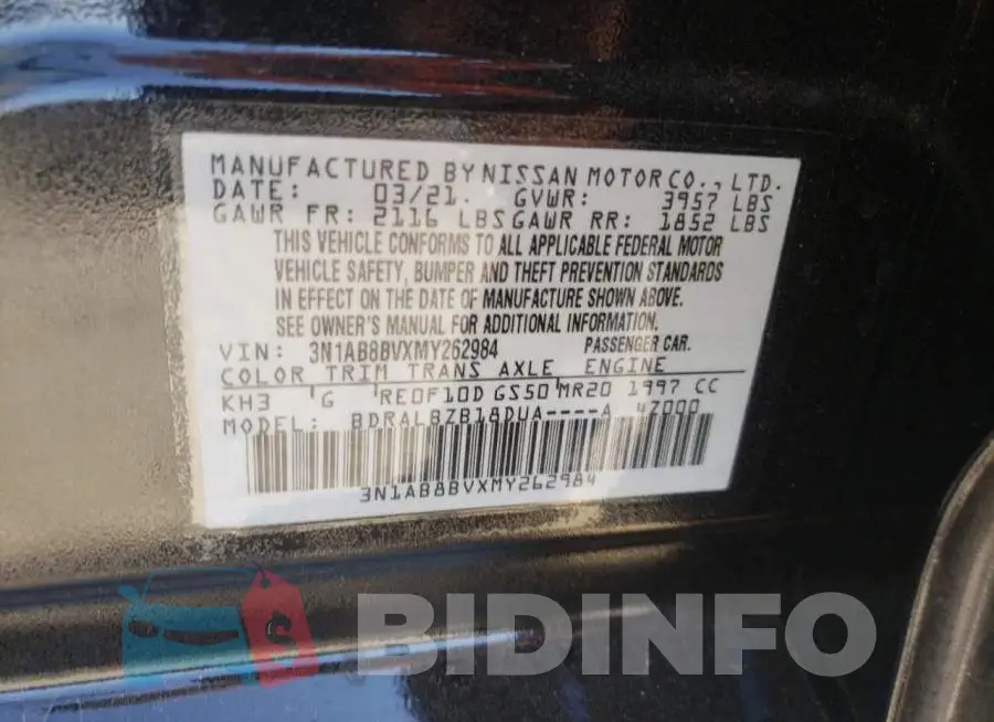 3N1AB8BVXMY262984 Photo# 10