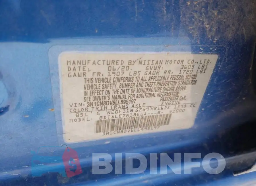 3N1CN8DV6LL895197 Photo# 10