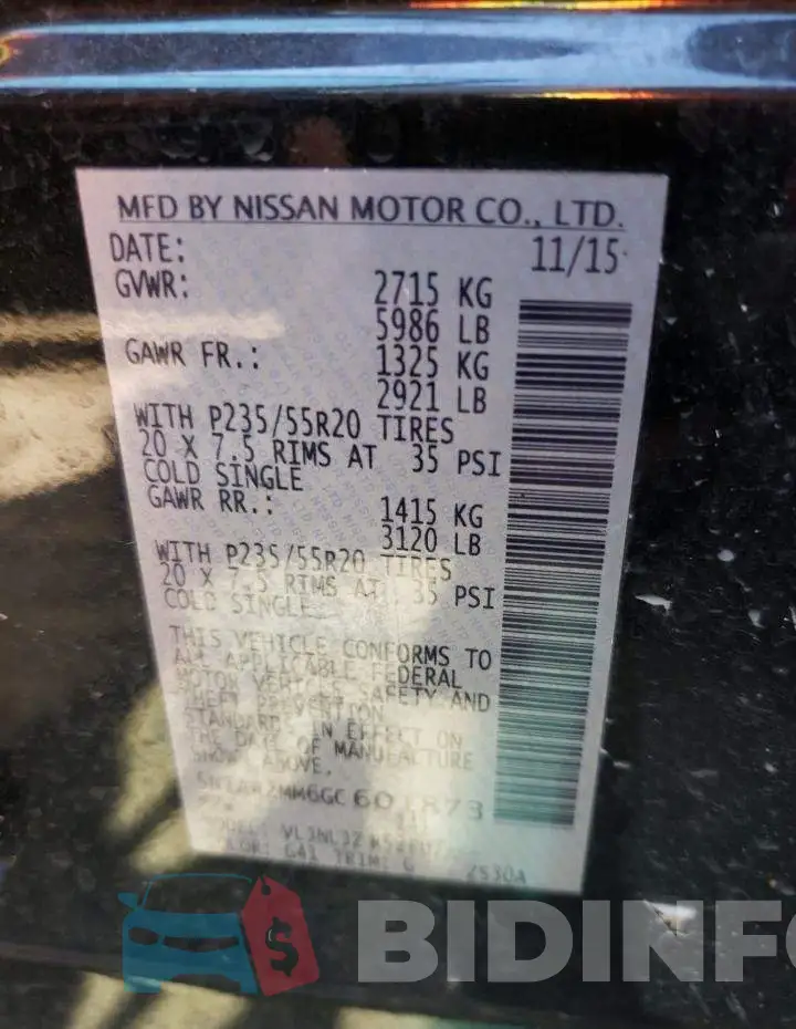 5N1AR2MM6GC601873 Photo# 10