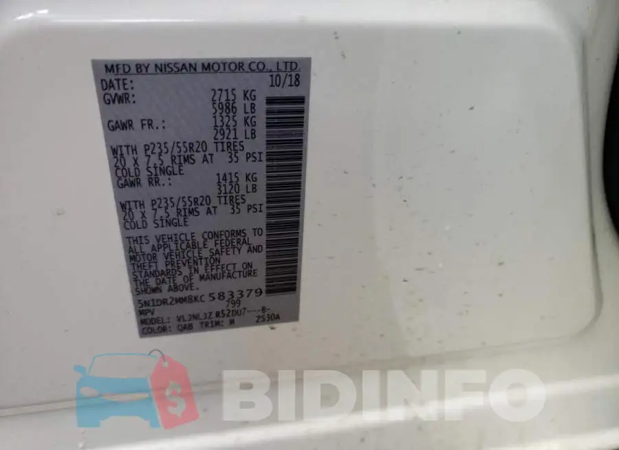 5N1DR2MM8KC583379 Photo# 10