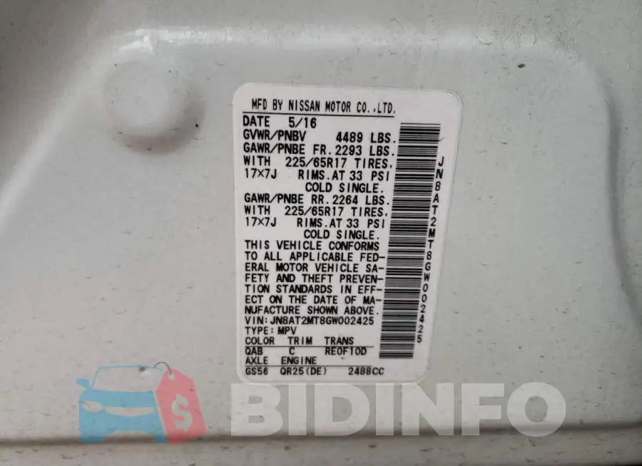 JN8AT2MT8GW002425 Photo# 10