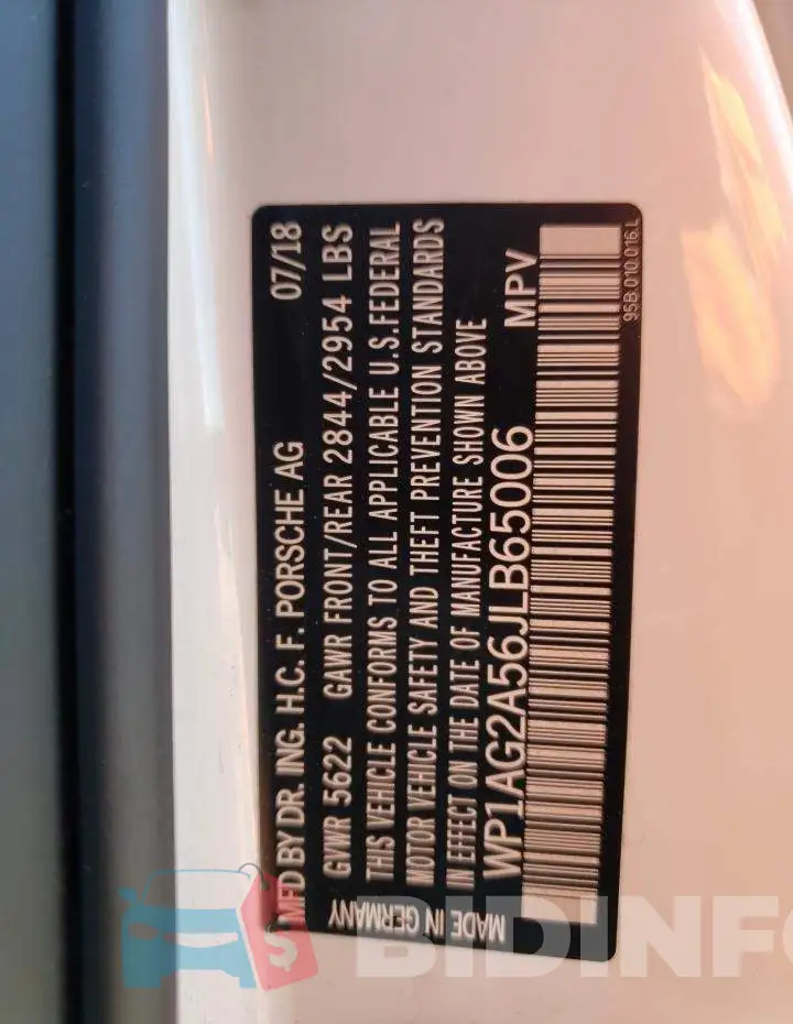 WP1AG2A56JLB65006 Photo# 10