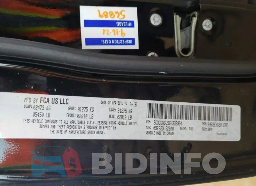 2C3CDXGJ5GH339954 Photo# 10