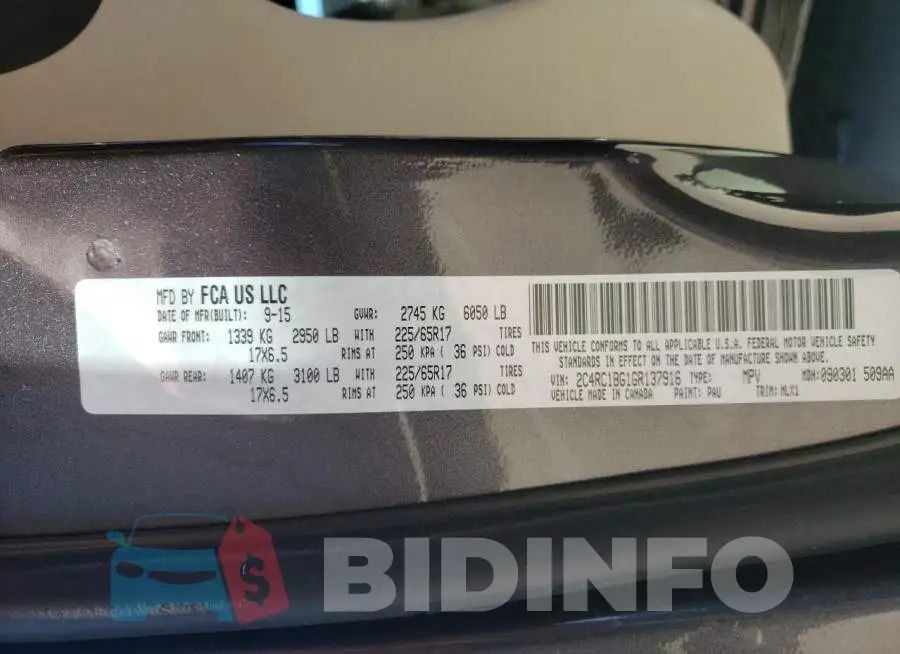 2C4RC1BG1GR137916 Photo# 10