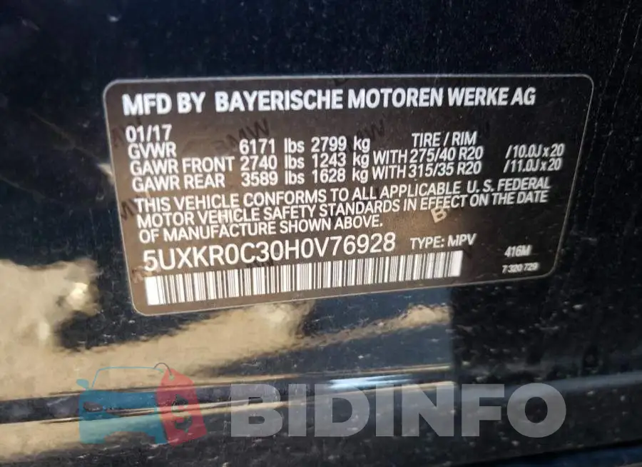 5UXKR0C30H0V76928 Photo# 10