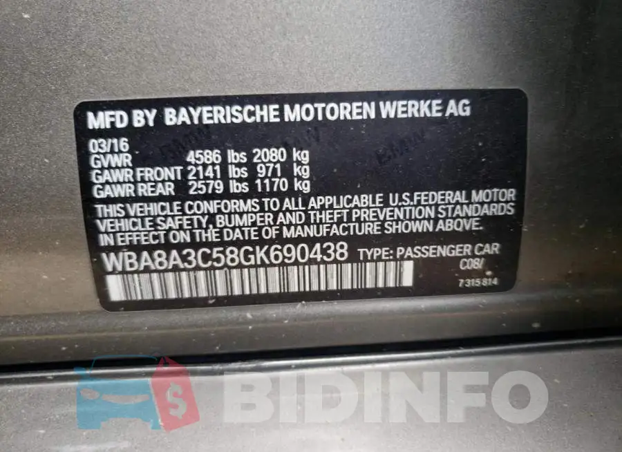 WBA8A3C58GK690438 Photo# 10