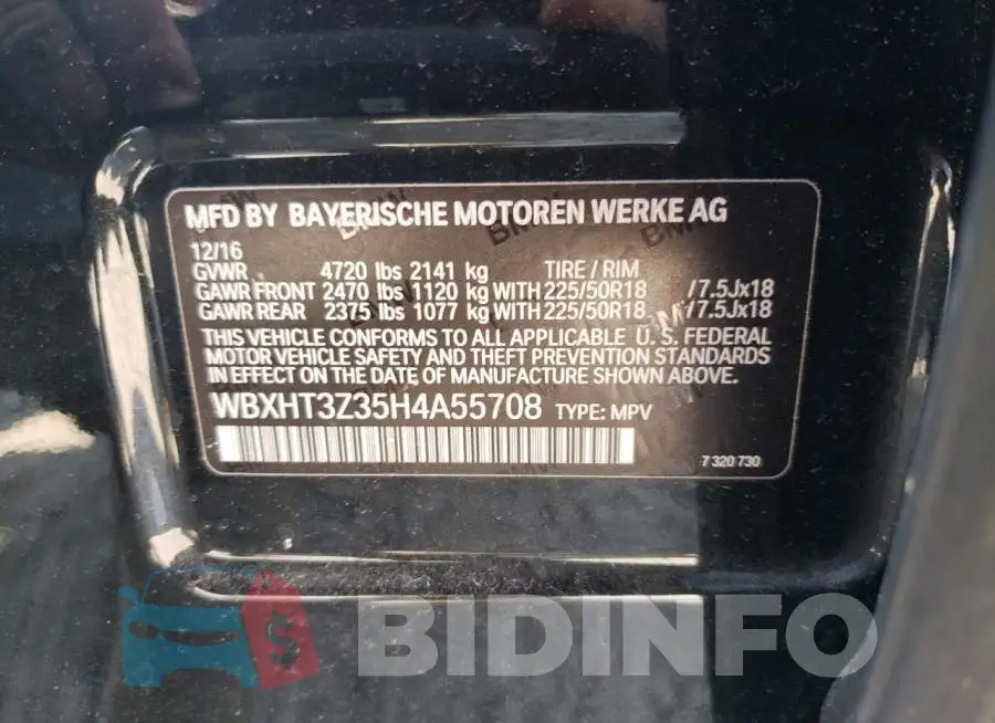 WBXHT3Z35H4A55708 Photo# 10