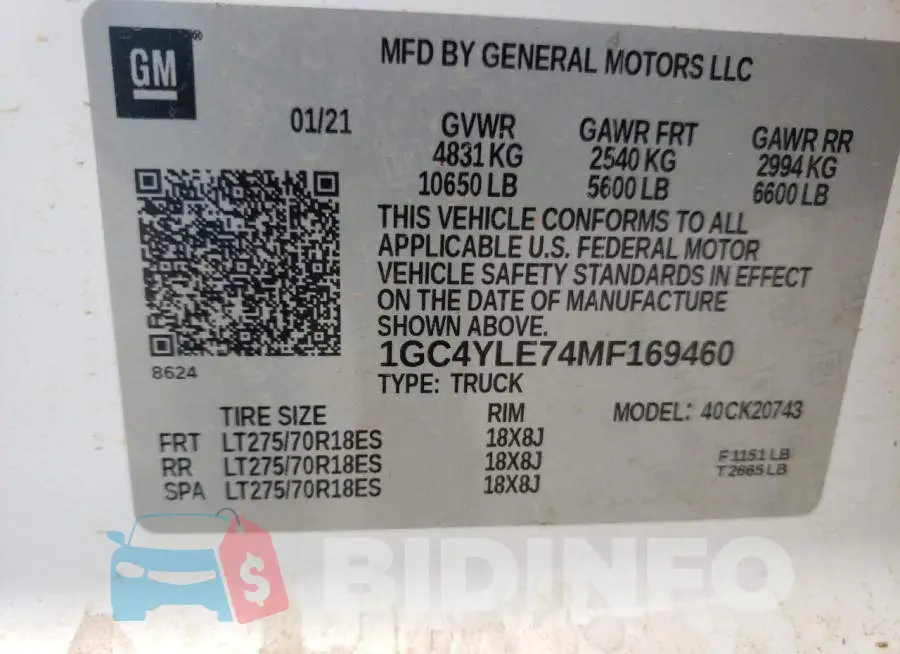 1GC4YLE74MF169460 Photo# 10