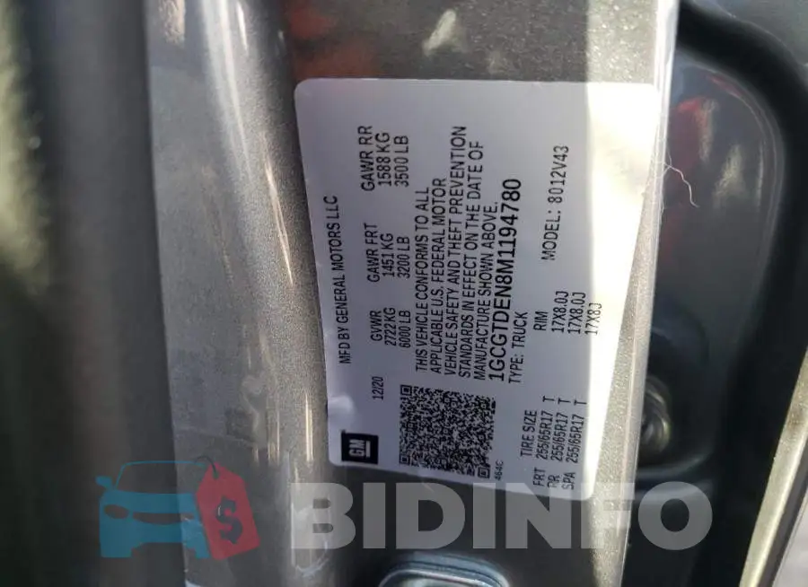 1GCGTDEN8M1194780 Photo# 10