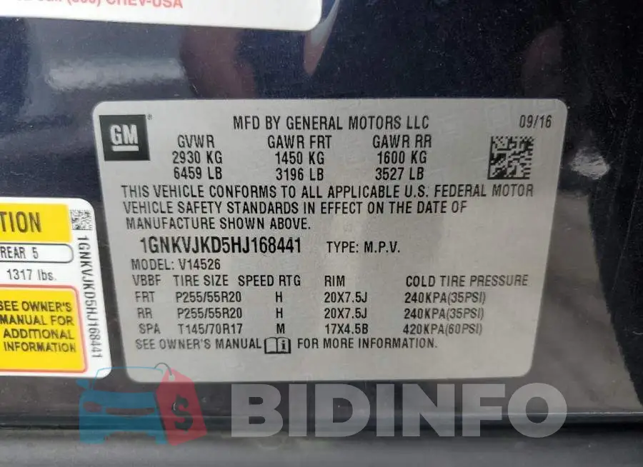 1GNKVJKD5HJ168441 Photo# 10