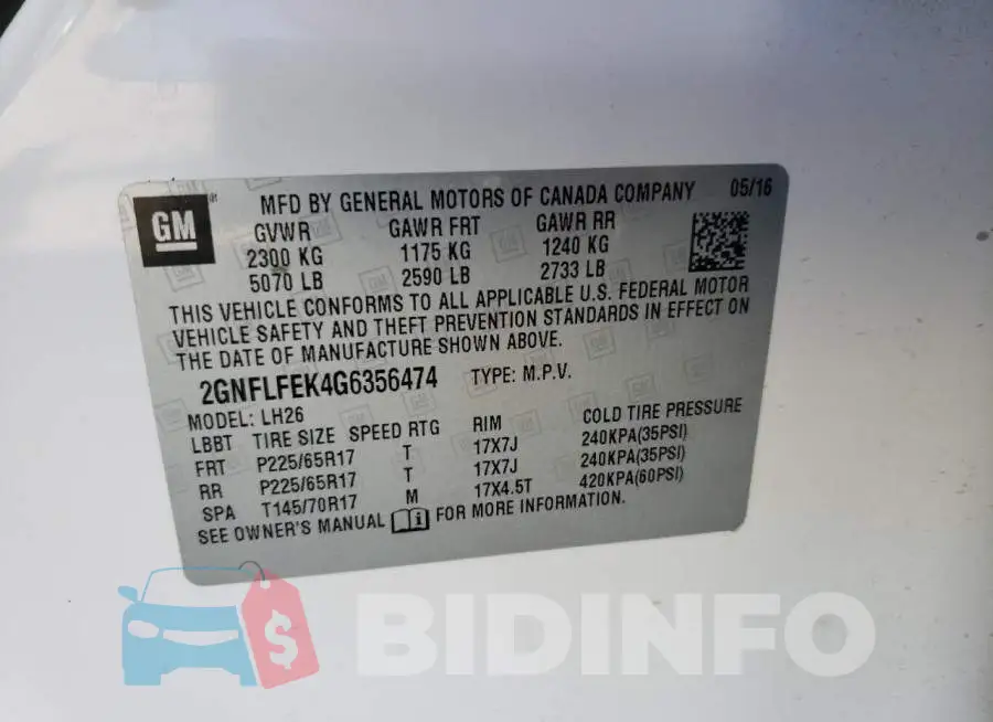 2GNFLFEK4G6356474 Photo# 10