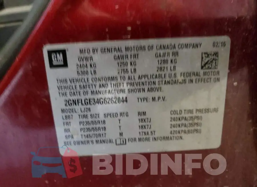 2GNFLGE34G6262044 Photo# 10