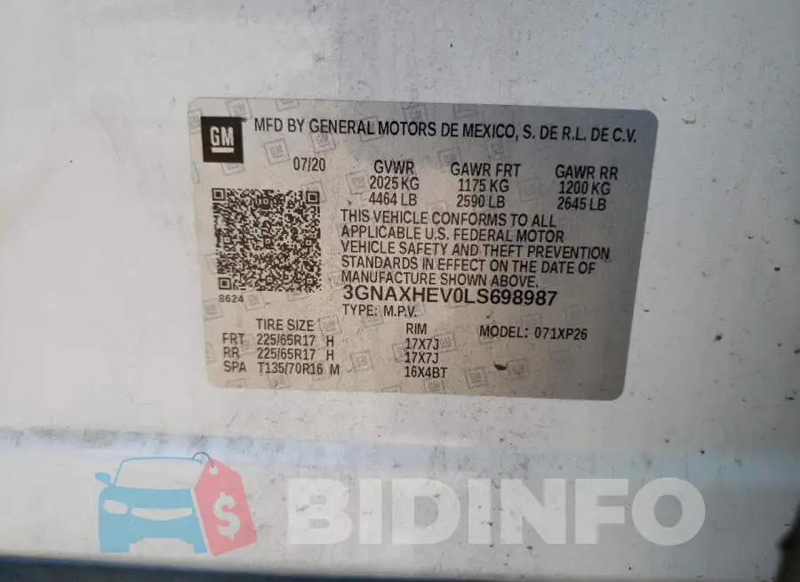 3GNAXHEV0LS698987 Photo# 10
