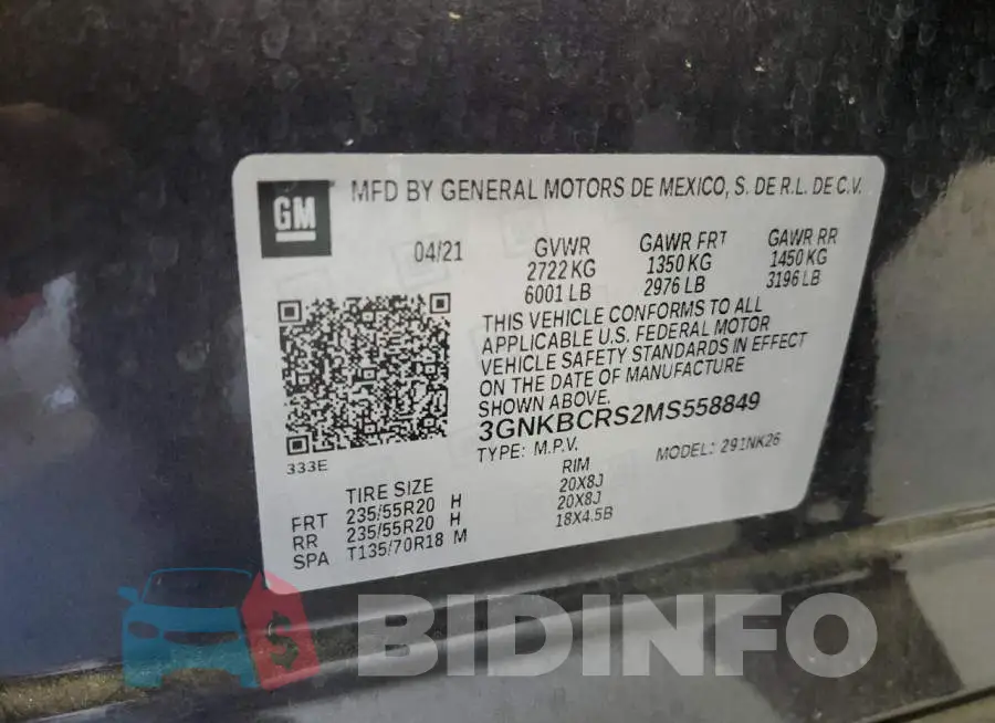 3GNKBCRS2MS558849 Photo# 10