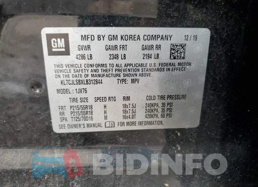 KL7CJLSBXLB312844 Photo# 10