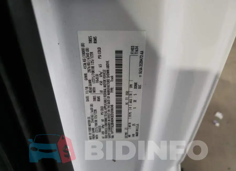 1FT7X2B60KED20836 Photo# 10