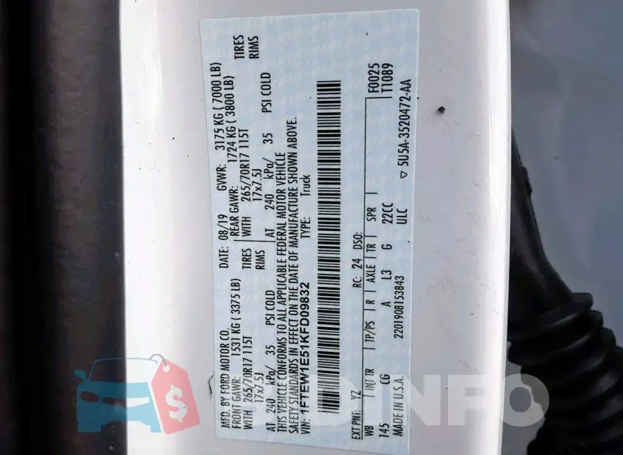 1FTEW1E51KFD09832 Photo# 10