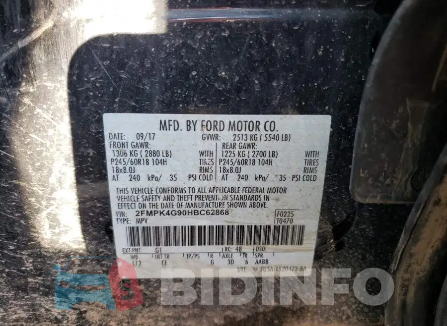 2FMPK4G90HBC62868 Photo# 10