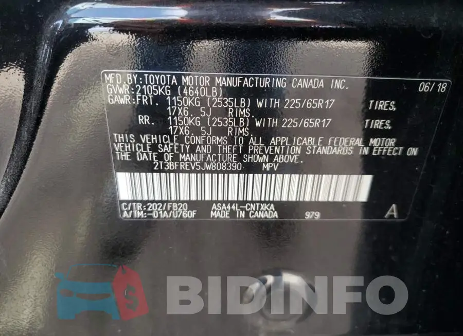 2T3BFREV5JW808390 Photo# 10