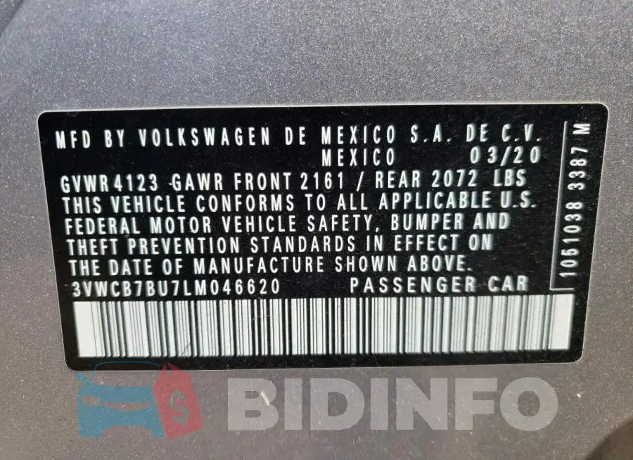 3VWCB7BU7LM046620 Photo# 10