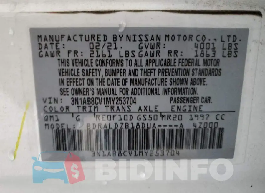 3N1AB8CV1MY253704 Photo# 10
