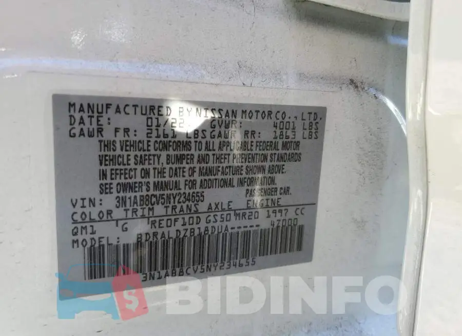 3N1AB8CV5NY234655 Photo# 10