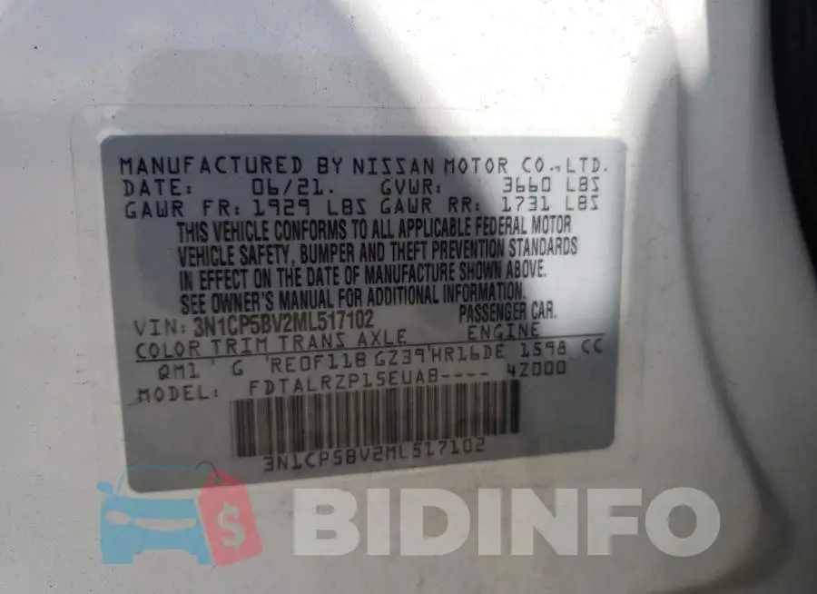 3N1CP5BV2ML517102 Photo# 10