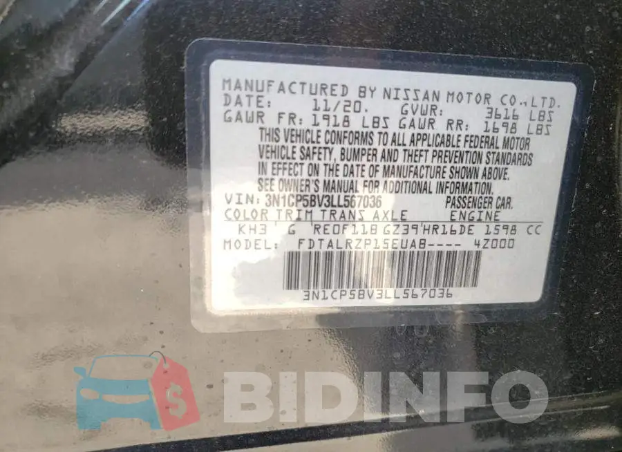 3N1CP5BV3LL567036 Photo# 10