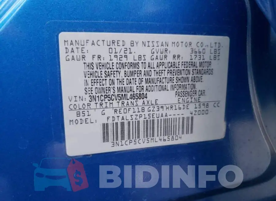 3N1CP5CV5ML465804 Photo# 10