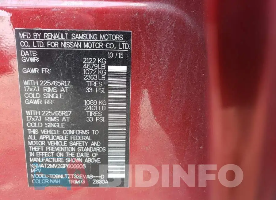 KNMAT2MV2GP606608 Photo# 10