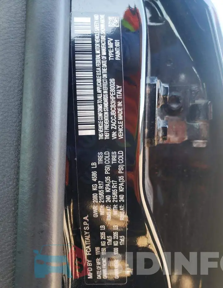ZACCJBCB3HPE80026 Photo# 10