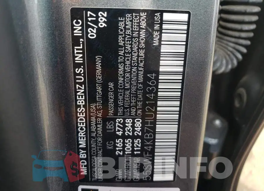 55SWF4KB7HU214364 Photo# 10