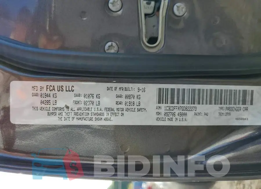 1C3CDFFA7GD822273 Photo# 10