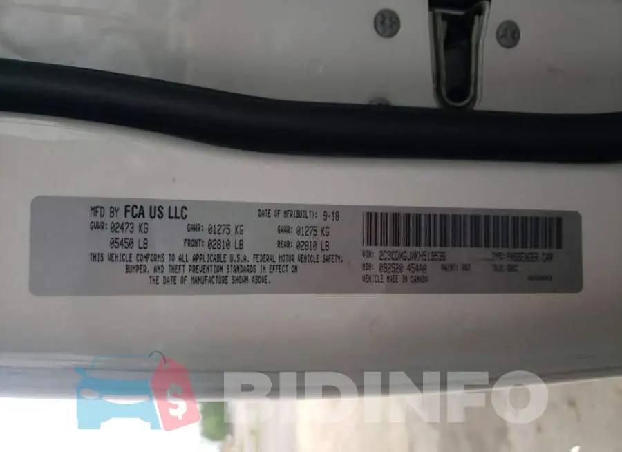2C3CDXGJXKH519536 Photo# 10