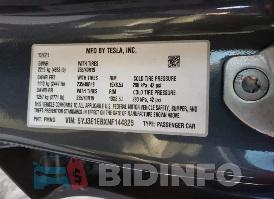 5YJ3E1EBXNF144825 Photo# 10