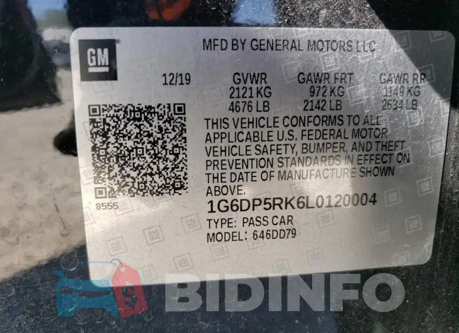 1G6DP5RK6L0120004 Photo# 10