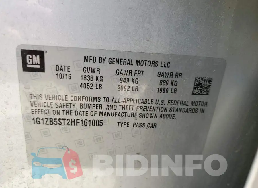 1G1ZB5ST2HF161005 Photo# 10