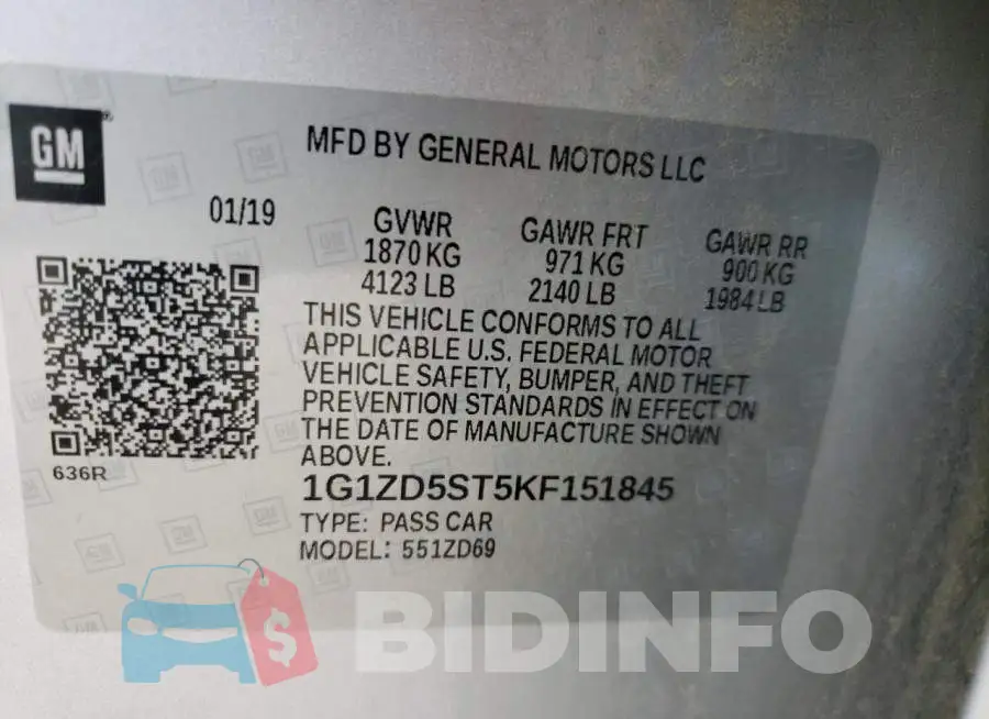 1G1ZD5ST5KF151845 Photo# 10