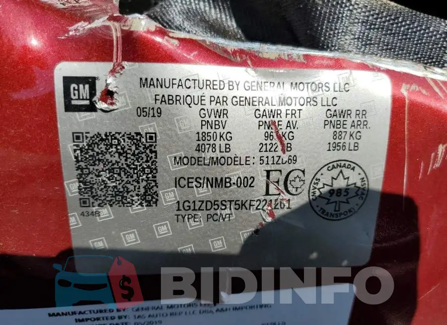 1G1ZD5ST5KF221201 Photo# 10