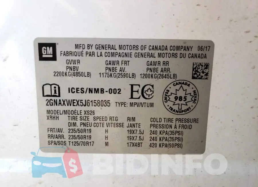 2GNAXWEX5J6158035 Photo# 10