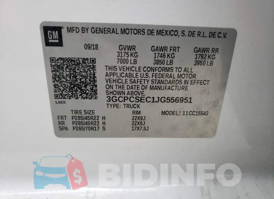 3GCPCSEC1JG556951 Photo# 10
