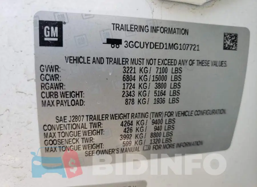 3GCUYDED1MG107721 Photo# 10
