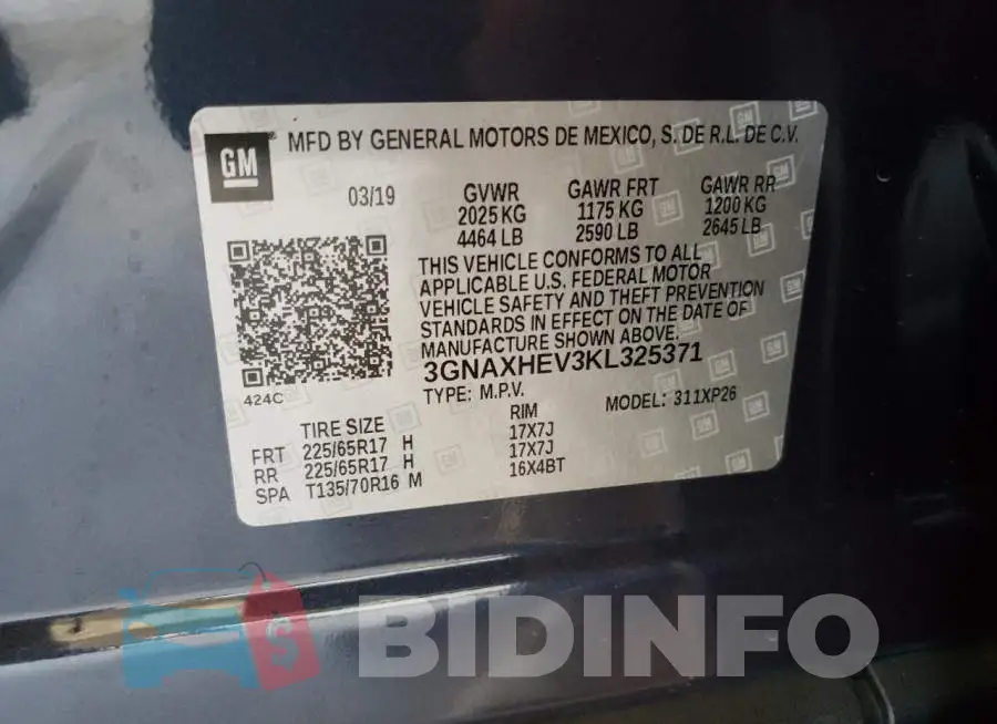3GNAXHEV3KL325371 Photo# 10