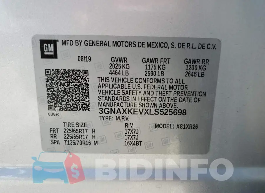 3GNAXKEVXLS525698 Photo# 10