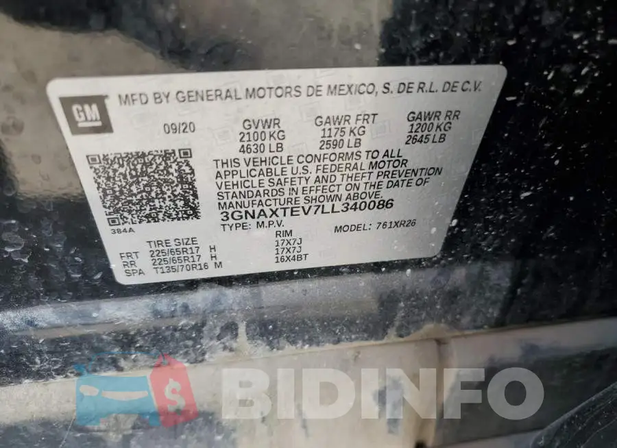 3GNAXTEV7LL340086 Photo# 10