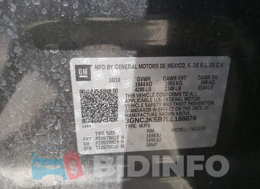 3GNCJKSB7LL188874 Photo# 10