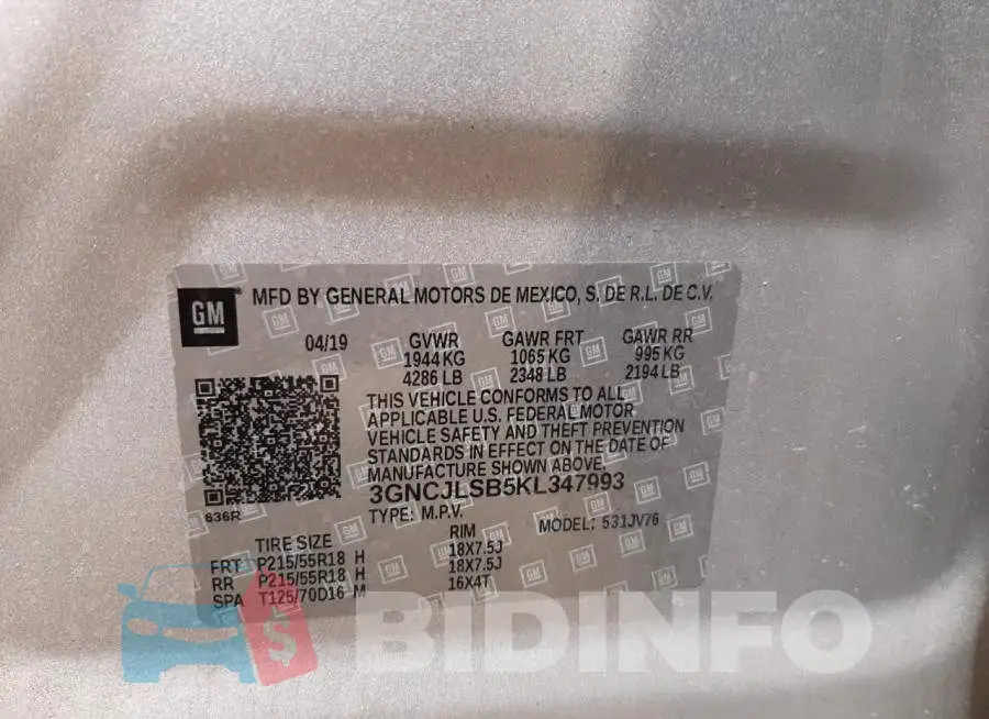 3GNCJLSB5KL347993 Photo# 10