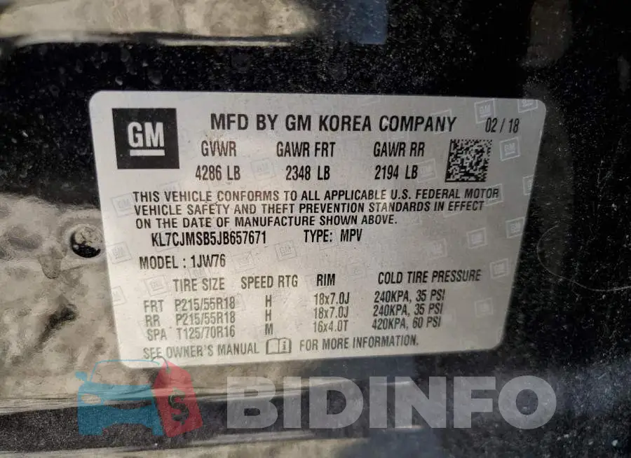 KL7CJMSB5JB657671 Photo# 10